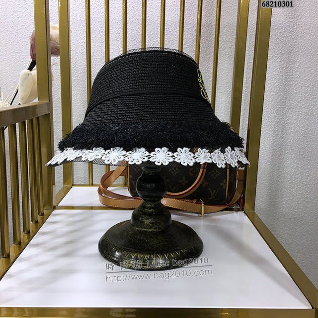 LOEWE女士帽子 羅意威蕾絲花邊空頂帽 Loewe草帽太陽帽  mm1000